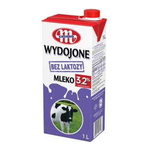 Mleko wydojone bez laktozy 3,2% 1 litr MLEKOVITA 